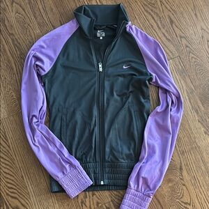 Nike Black and Purple Bomber Jacket
